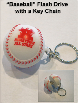Baseball Flash Drive with Key Chain